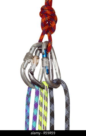 three snap hooks with ropes Stock Photo