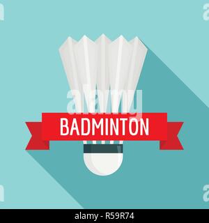 Badminton sport logo. Flat illustration of badminton sport vector logo for web design Stock Vector