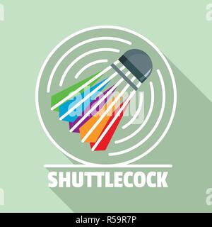 Shuttlecock logo. Flat illustration of shuttlecock vector logo for web design Stock Vector