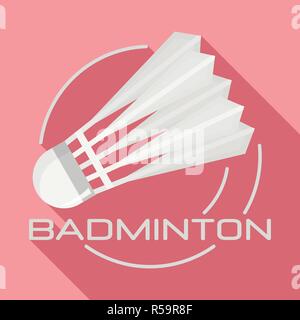 White badminton shuttlecock logo. Flat illustration of white badminton shuttlecock vector logo for web design Stock Vector