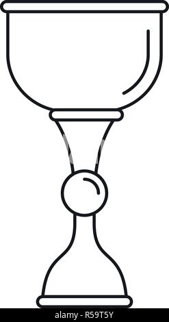 Jewish goblet thin line icon, cup and judaism, kiddush wine cup sign ...