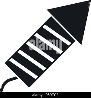 Xmas festive rocket icon. Simple illustration of xmas festive rocket vector icon for web design isolated on white background Stock Vector