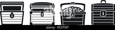 Dower chest box icon set. Simple set of dower chest box vector icons for web design on white background Stock Vector