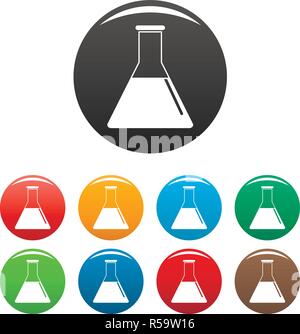 Petrol flask icons set 9 color vector isolated on white for any design Stock Vector