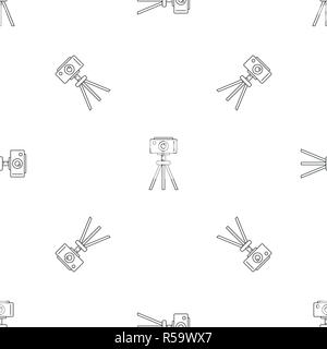 Camera on tripod pattern seamless vector repeat geometric for any web design Stock Vector