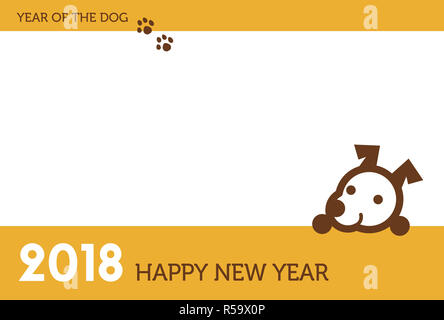 2018 New year card with cute dog