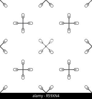 Cross paddle pattern seamless vector repeat geometric for any web design Stock Vector