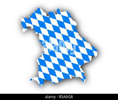 map and flag of bavaria Stock Photo