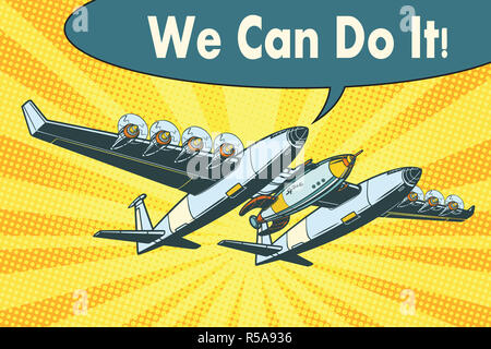 Airplane to send rockets into space we can do it Stock Photo