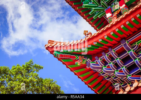 Colorful Roof of Po Lin Monastery In Ngong Ping Stock Photo