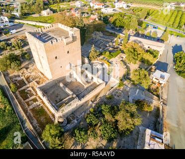 Aerial view of Medieval castle of Kolossi, Limassol, Cyprus Stock Photo