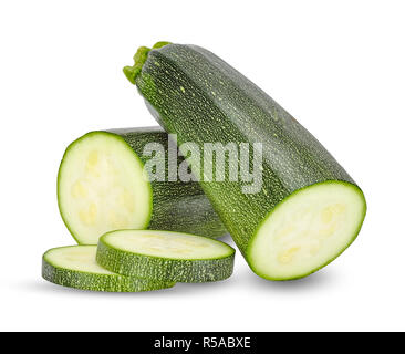 Slice zucchini isolated on white clipping path. Stock Photo
