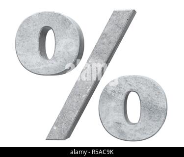 3D rendering concrete symbol - percent. 3D render Illustration Stock ...