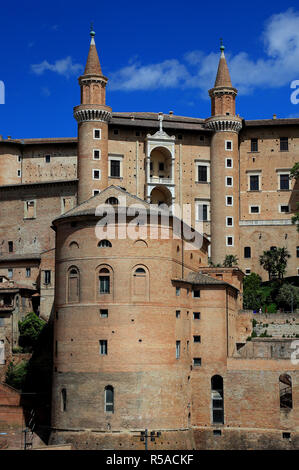 Palazzo Ducale of the historic city of Urbino, Marche region, Italy Stock Photo