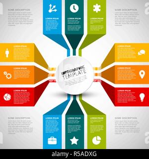 Vector multipurpose Infographic template made from circle and content blocks Stock Vector