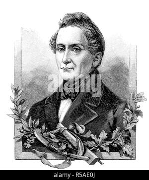 Joseph Freiherr von Eichendorff, 10 March 1788, 26 November 1857, was a Prussian poet, novelist, playwright, literary critic Stock Photo