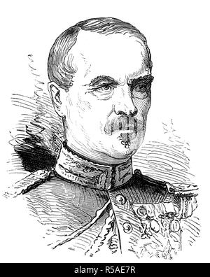 Charles Auguste Frossard, 26 April 1807, 25 August 1875, French general, woodcut, portrait, 1885, France Stock Photo