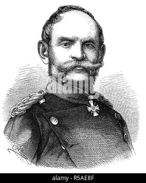 Karl Wilhelm Gustav Albert Freiherr von Rheinbaben, May 3, 1813, November 1, 1880, Prussian general of the cavalry, woodcut Stock Photo