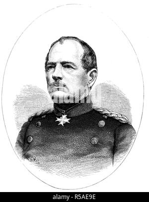 Karl Wilhelm Friedrich August Leopold Graf von Werder, 12 September 1808, 12 September 1887, Germanyn general, woodcut 1880 Stock Photo