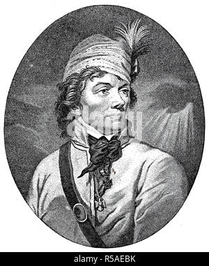 Andrzej Tadeusz Bonawentura Kosciuszko, February 4, 1746, October 15, 1817, was a Polish military engineer, woodcut, Poland Stock Photo