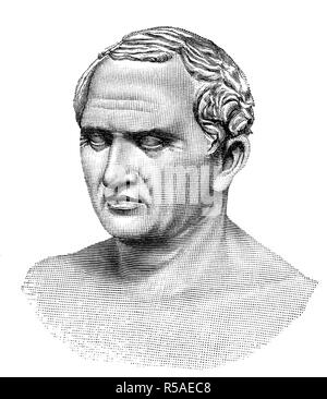 Marcus Tullius Cicero, January 3, 106 BC, December 7, 43 BC, was a Roman politician, lawyer, writer and philosopher, antique Stock Photo