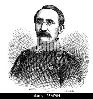 August Karl von Goeben, 10 December 1816, 13 November 1880, Prussian infantry general, woodcut, Germany Stock Photo