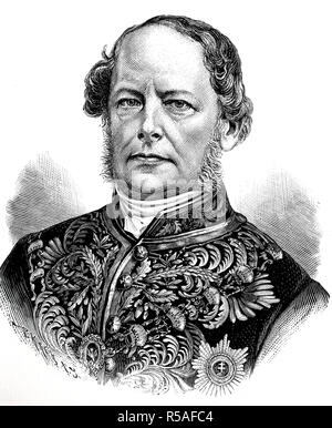 Friedrich Ferdinand Count von Beust, January 13, 1809, October 24, 1886, woodcut, Germany Stock Photo