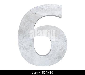 3D rendering concrete number 6 six. 3D render Illustration Stock Photo ...