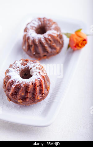 Gluten-free apple muffins. Flour from rice, flax and bird-cherry Stock Photo