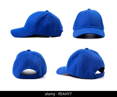 blue blank cap isolated on white background Stock Photo