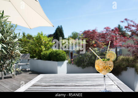 summer drink on a terrace Stock Photo