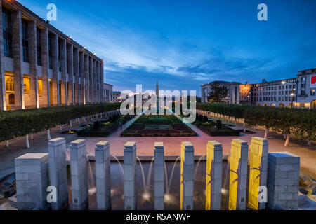 Brussels, Mont des Art at night Stock Photo