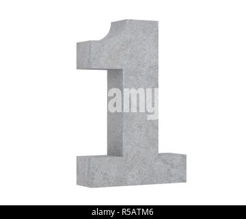 3D rendering concrete number 1 one. 3D render Illustration Stock Photo ...