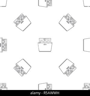 Modern dishwasher pattern seamless vector repeat geometric for any web design Stock Vector