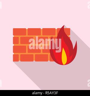 Firewall icon. Flat illustration of firewall vector icon for web design Stock Vector