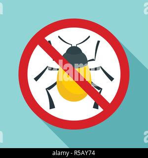 No virus bug icon. Flat illustration of no virus bug vector icon for web design Stock Vector