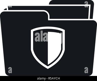 Protected folder icon. Simple illustration of protected folder vector icon for web design isolated on white background Stock Vector