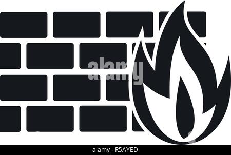 Firewall icon. Simple illustration of firewall vector icon for web design isolated on white background Stock Vector