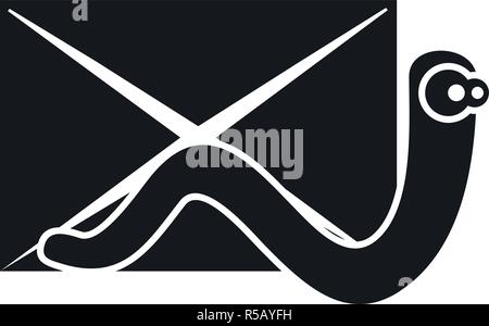 Mail virus worm icon. Simple illustration of mail virus worm vector icon for web design isolated on white background Stock Vector