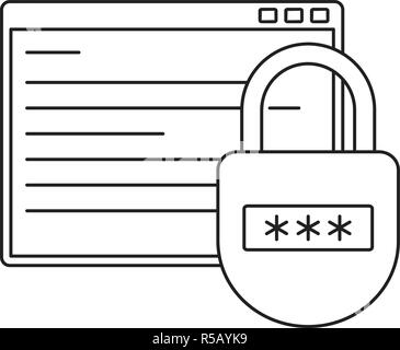 Secured program icon. Outline illustration of secured program vector icon for web design isolated on white background Stock Vector
