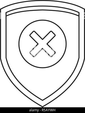No digital secured icon. Outline illustration of no digital secured vector icon for web design isolated on white background Stock Vector