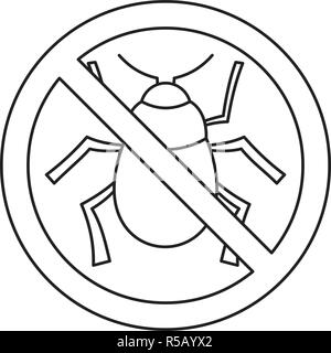 No virus bug icon. Outline illustration of no virus bug vector icon for web design isolated on white background Stock Vector