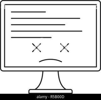 Computer block screen icon. Outline illustration of computer block screen vector icon for web design isolated on white background Stock Vector