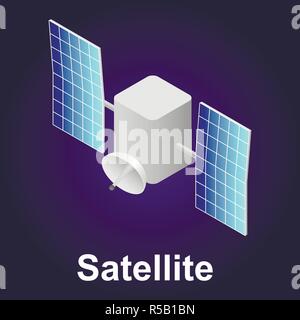 Satellite icon. Isometric of satellite vector icon for web design Stock Vector