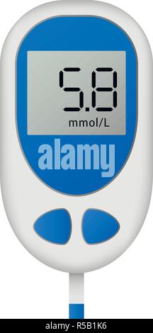 Glucometer icon. Realistic illustration of glucometer vector icon for web design isolated on white background Stock Vector