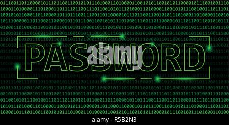 password security concept binary code web background vector illustration EPS10
