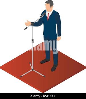 Political orator icon. Isometric of political orator vector icon for web design isolated on white background Stock Vector