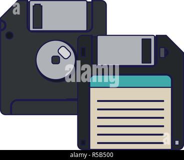 Computer diskettes isolated Stock Vector
