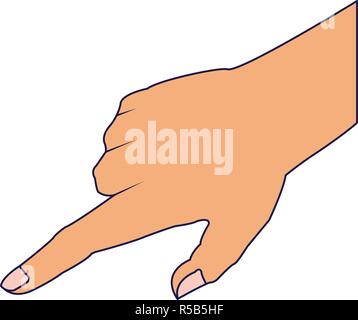 Hand pointing down Stock Vector