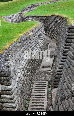 France, Nord-Pas de Calais Region, Vimy, Vimy Ridge National Historic Site of Canada, World War One battle site and memorial to Canadian troops, replica trenches Stock Photo